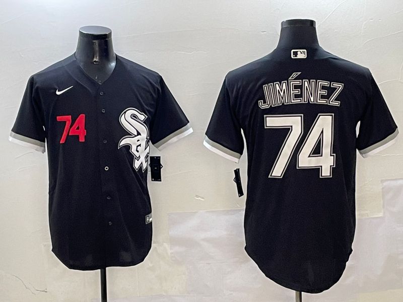 Men Chicago White Sox #74 Jimenez Black Game 2025 Nike MLB Jersey style 3